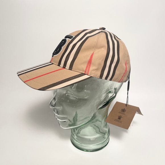 Burberry Monogram Motif Icon Stripe Cotton Baseball Cap, sz Small - Picture 2 of 8